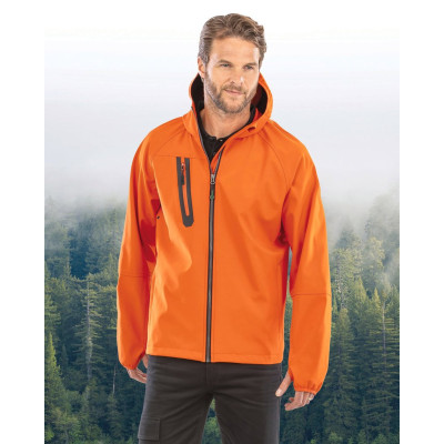 3-layer unisex recycled softshell jacket with hood